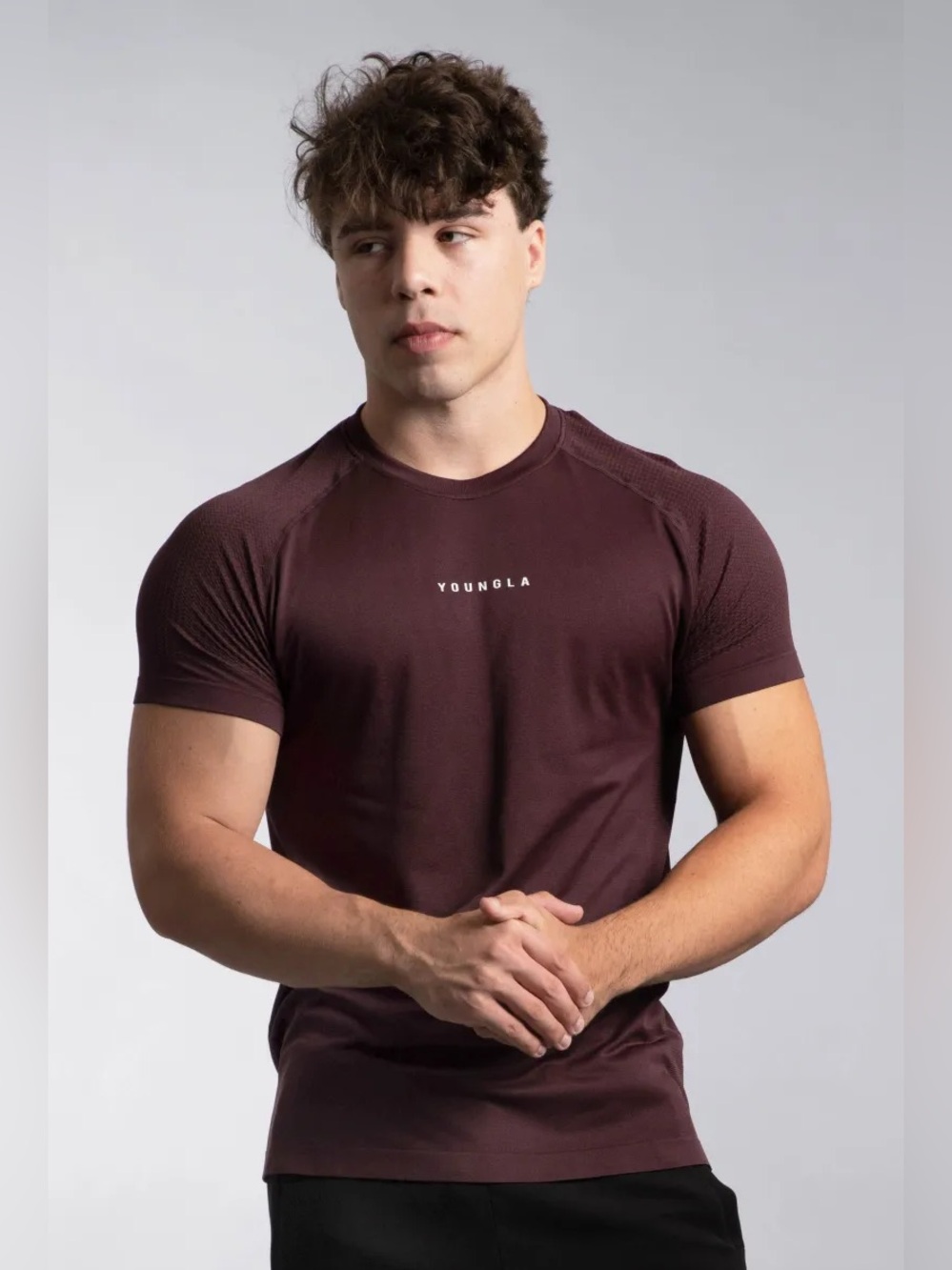YoungLA 454 Burgundy Compression Tee